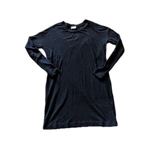 aritzia community black t shirt sweater dress long sleeve pockets size xxs